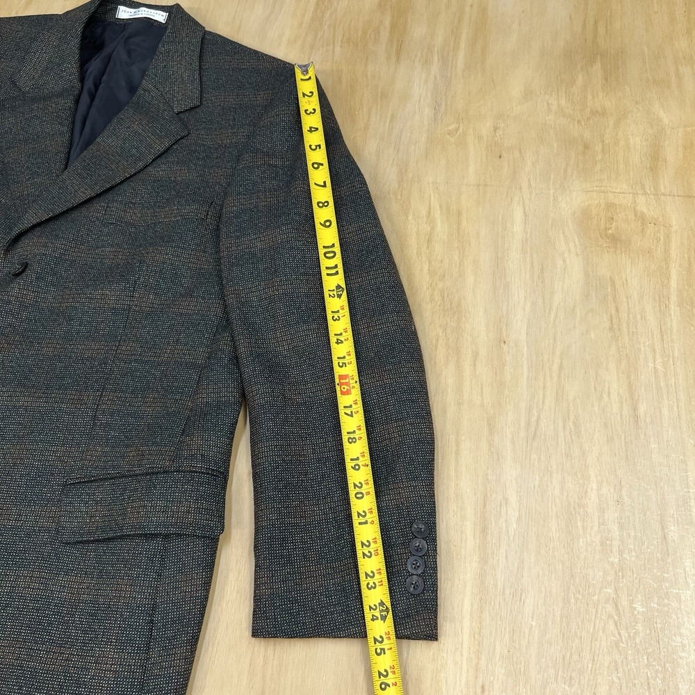 John W. Nordstrom Australian Merino Blazer Mens 42R Shoulder Pads 3 Button - Picture 7 of 12